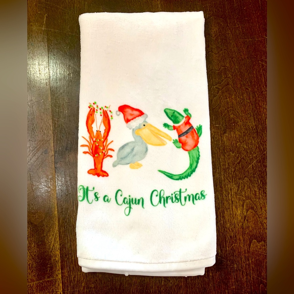Christmas hand towel. Incredibly soft! “It’s a Cajun Christmas”. NWOT.